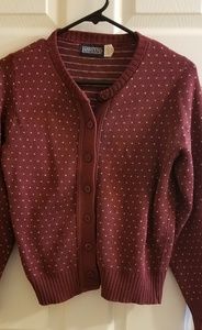 Lands End Maroon Cardigan
